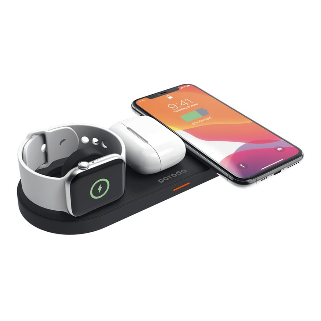 Porodo 4 in 1 Slim Charging Station 7.5W/10W for iPhone Porodo 4 in 1 Slim Charging Station 7.5W/10W for iPhone